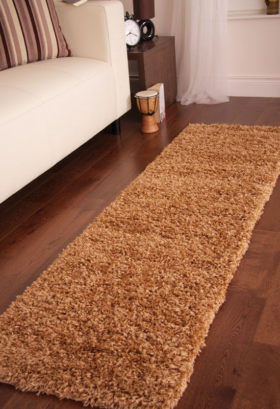 Hall Runner Rugs Long Short Beige Brown Tan Long Shaggy Runners Rug UK